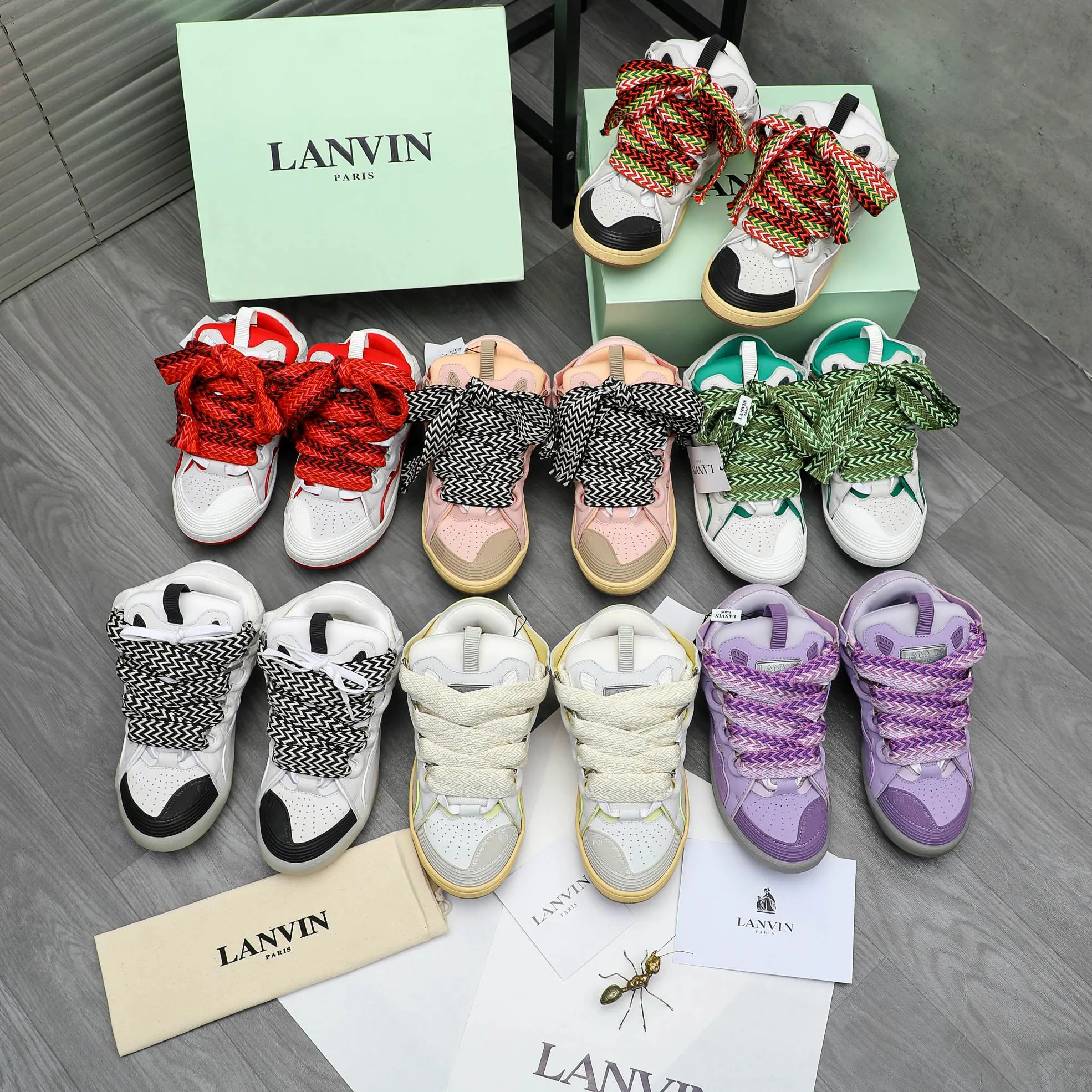 Men's shoes 💰740 [Lanvin] Lanvin high-end quality original couple's casual shoes - Upper: imported cowhide leather splicing breathable mesh - Inner lining: Lycra elastic lining - Outsole: original rubber outsole - Super high quality control·Fine workmanship: highlighted (high-end·luxury·grade) -Size: 36-45 (45 can be customized)
